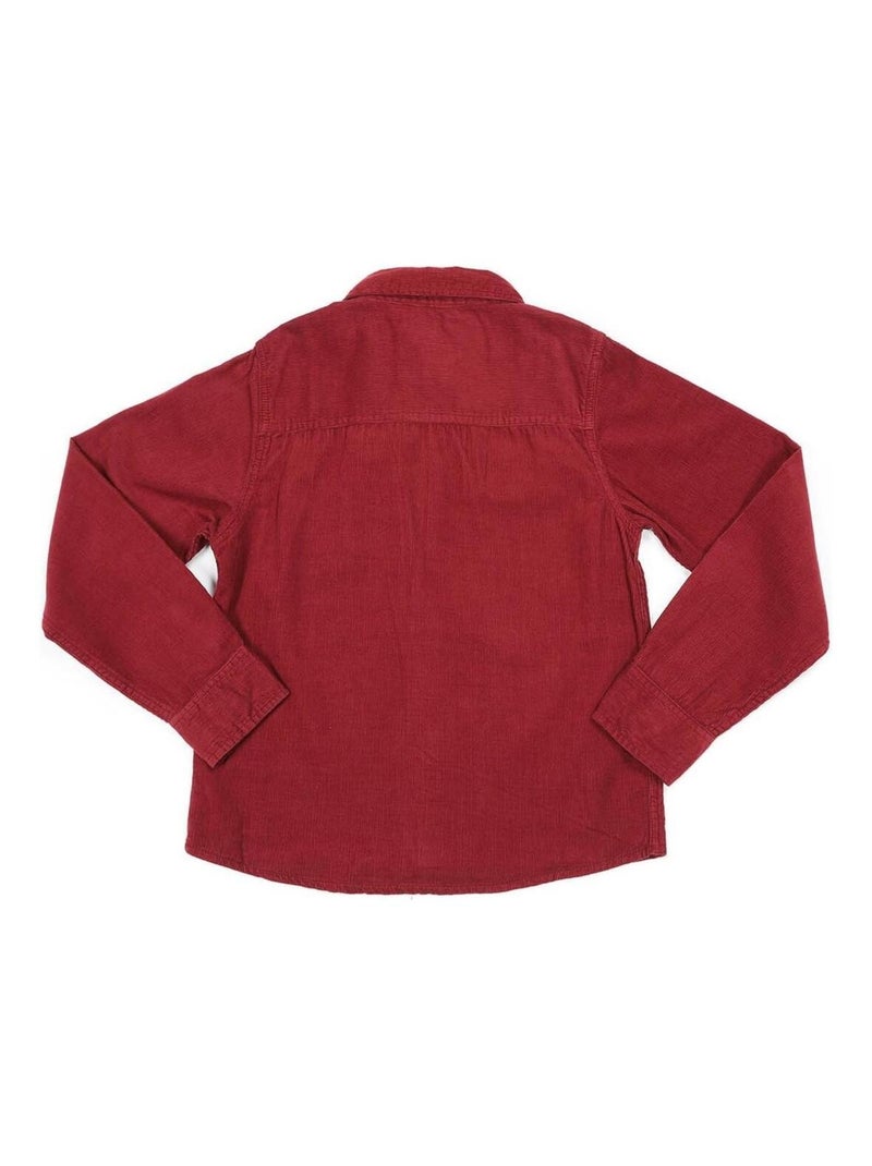 Chemise manches longues velours TOWEN-J Bordeaux - Kiabi