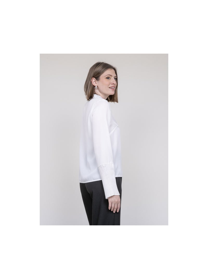 Chemise manches plissées OVIDE Blanc - Kiabi