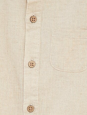 Chemise mao en lin mélangé
