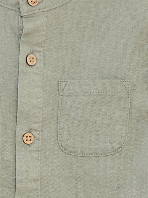 Chemise mao en lin mélangé - Kiabi