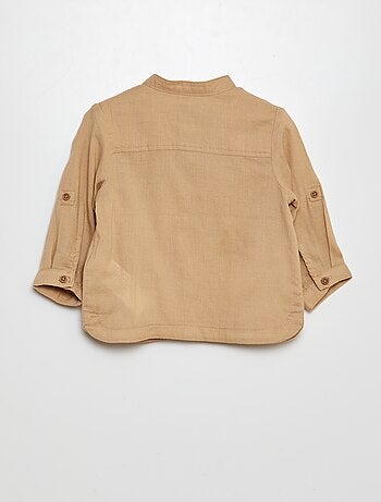 Chemise matière légère col mao