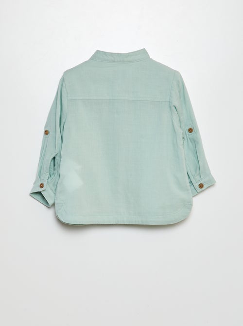 Chemise matière légère col mao - Kiabi