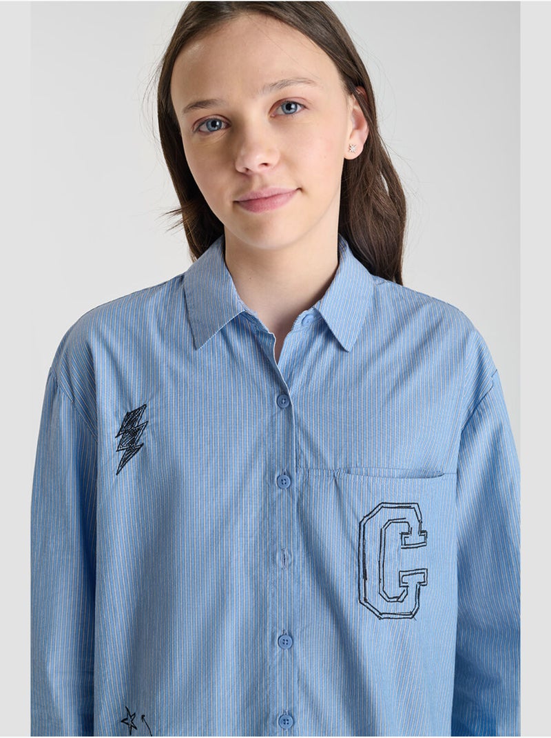 Chemise MATISGI 'Le Temps Des Cerises' Bleu - Kiabi