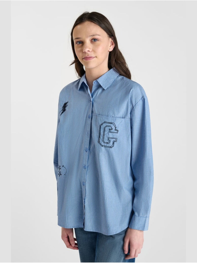 Chemise MATISGI 'Le Temps Des Cerises' Bleu - Kiabi