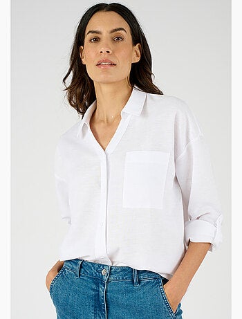 Chemise mélange lin et coton - Damart