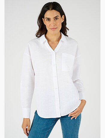 Chemise mélange lin et coton - Damart
