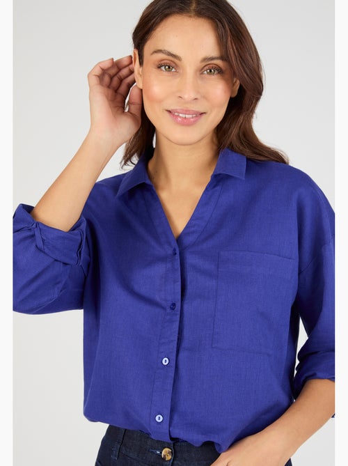 Chemise mélange lin et coton - Damart - Kiabi