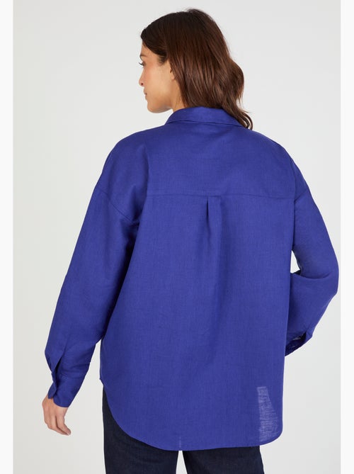 Chemise mélange lin et coton - Damart - Kiabi