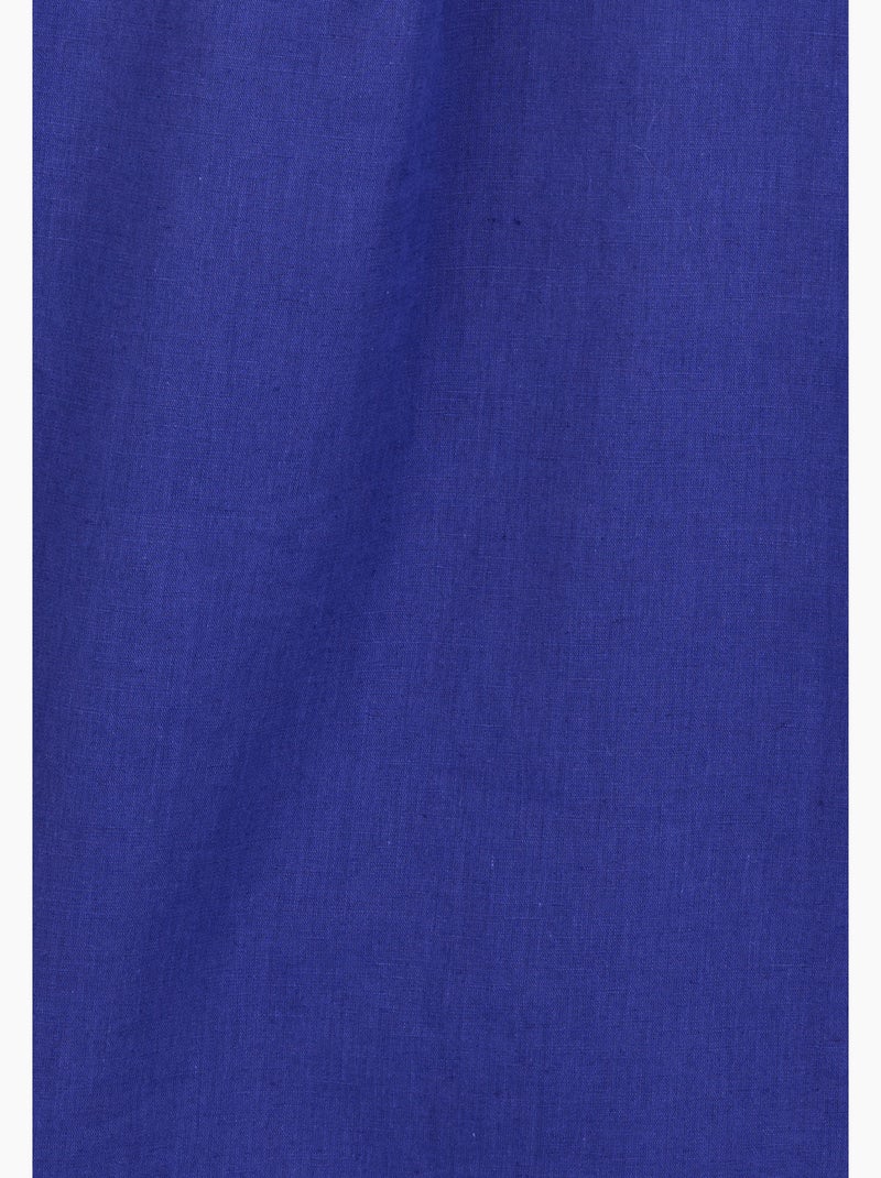 Chemise mélange lin et coton - Damart Bleu - Kiabi