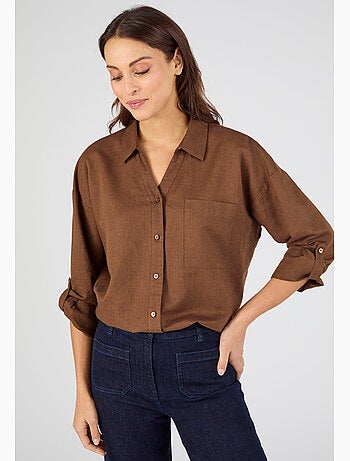 Chemise mélange lin et coton - Damart