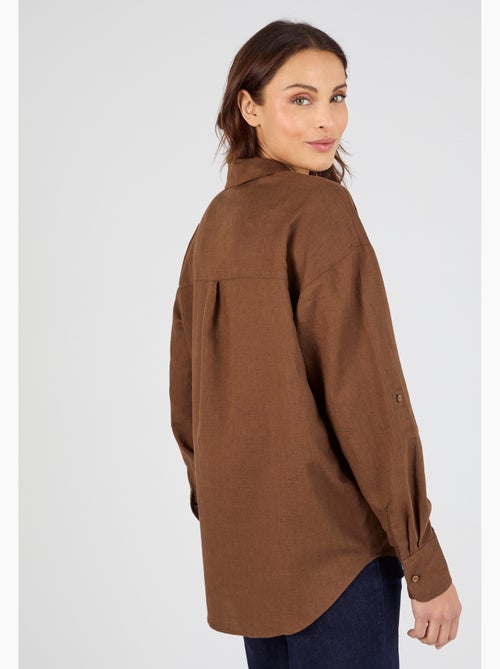 Chemise mélange lin et coton - Damart - Kiabi