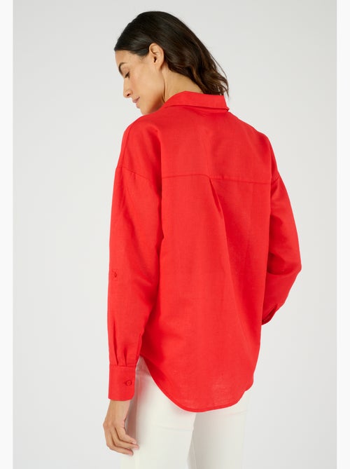 Chemise mélange lin et coton - Damart - Kiabi