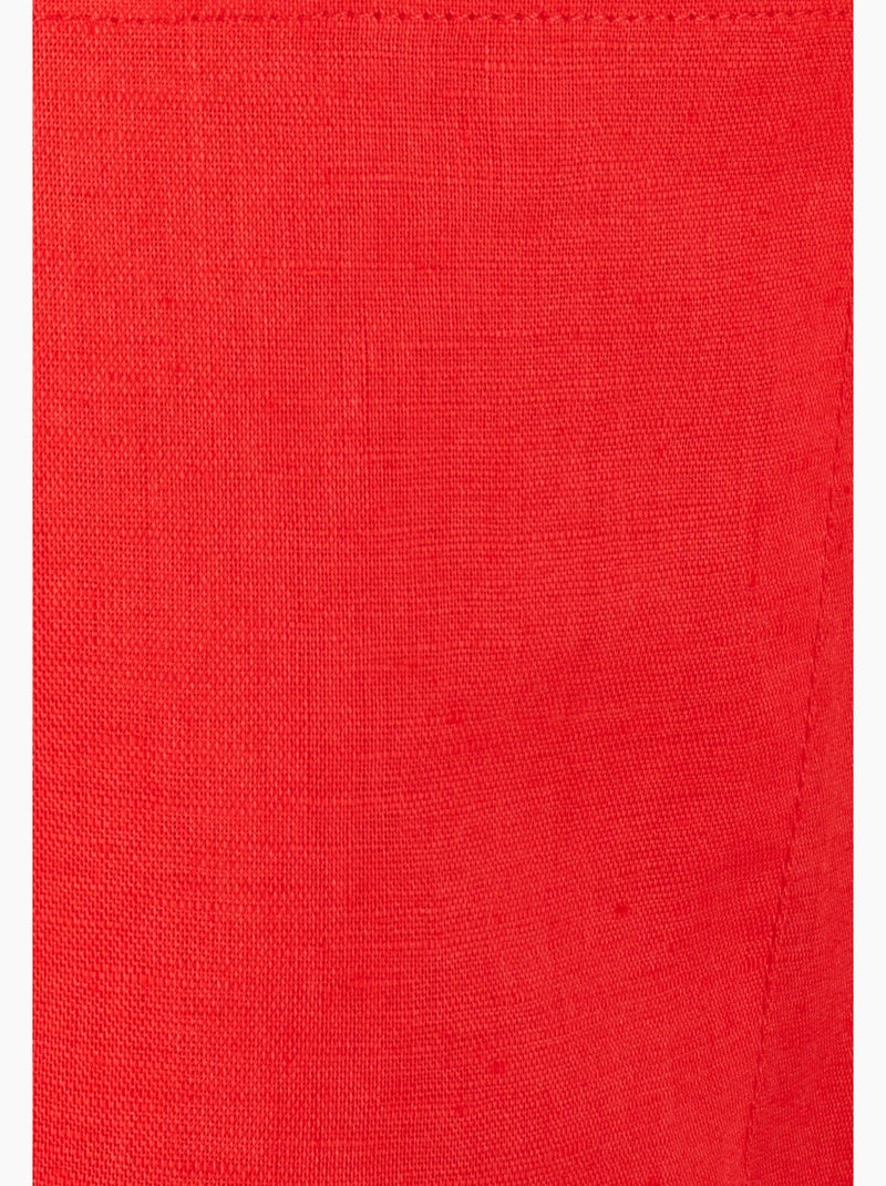 Chemise mélange lin et coton - Damart Rouge - Kiabi
