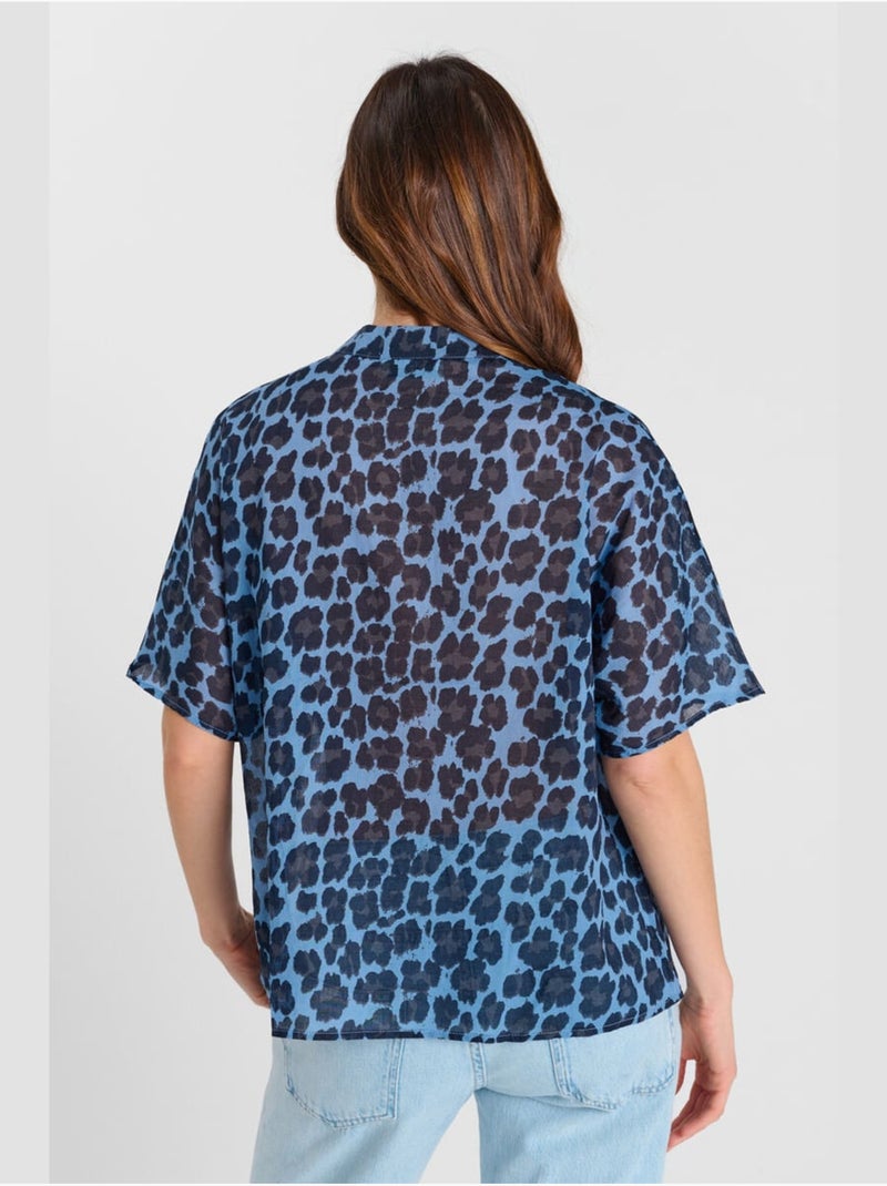 Chemise melly 'le temps des cerises' Bleu - Kiabi