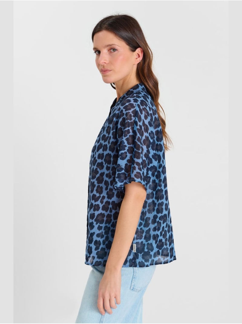 Chemise melly 'le temps des cerises' Bleu - Kiabi