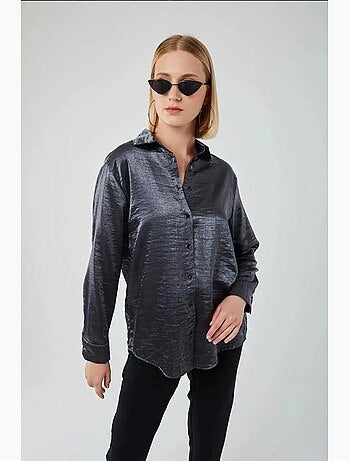Chemise métallisée boutonnée à manches longues mixray