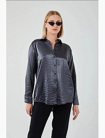 Chemise métallisée boutonnée à manches longues mixray
