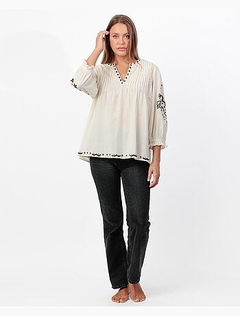 Chemise mexicaine à manches longues pour femmes ADMAS