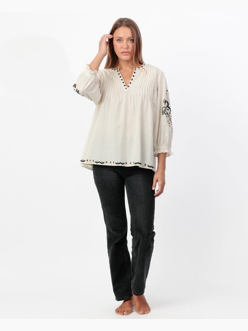 Chemise mexicaine à manches longues pour femmes ADMAS - Kiabi