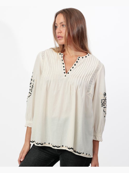 Chemise mexicaine à manches longues pour femmes ADMAS - Kiabi