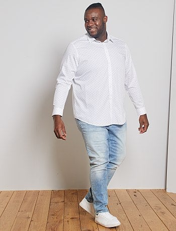 Chemise micro motifs pur coton