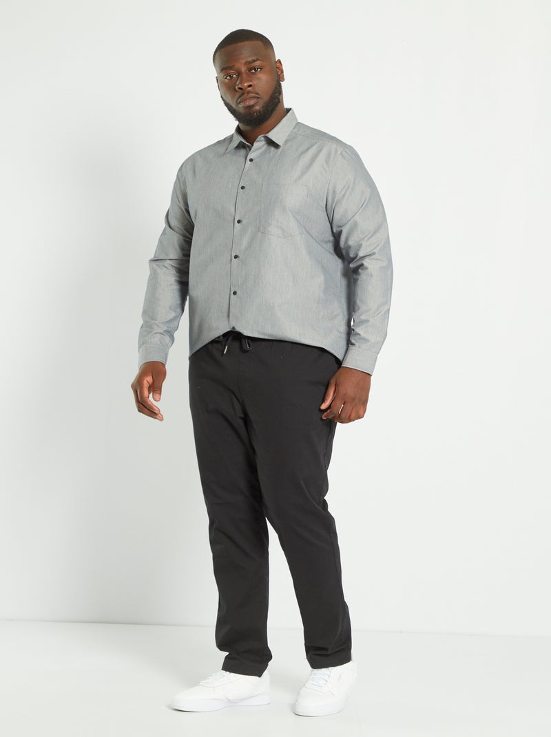Chemise micro rayures Noir/blanc - Kiabi