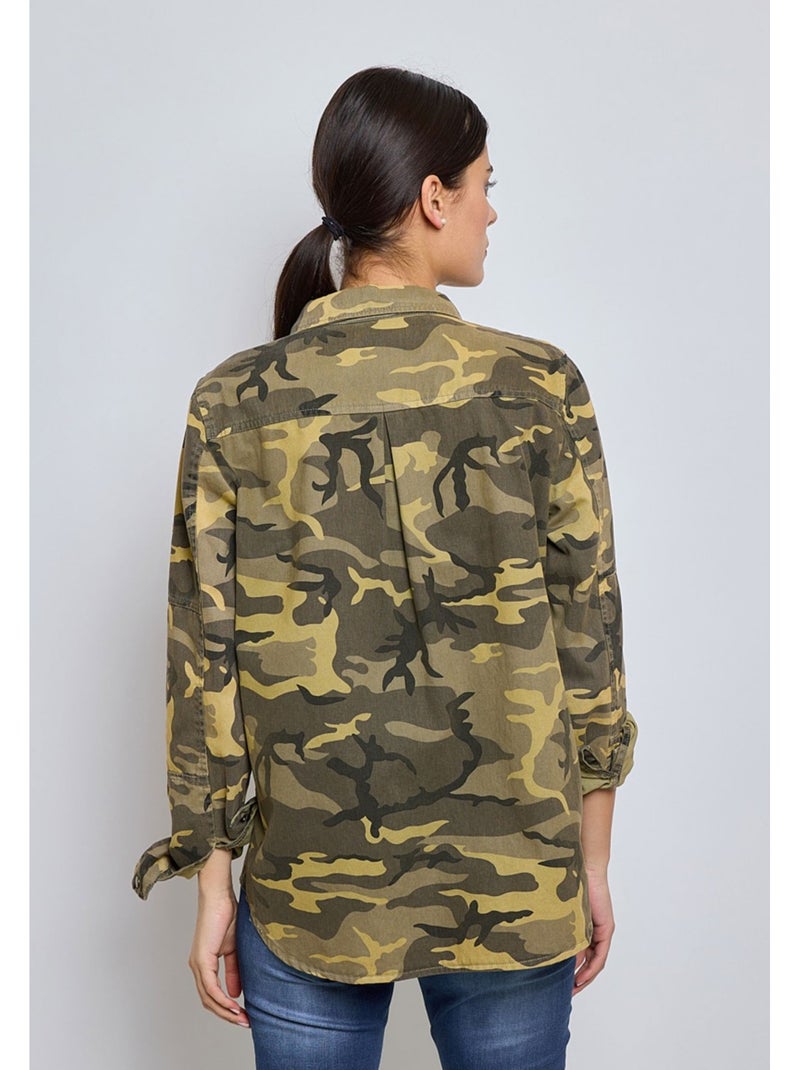 Chemise militaire Kebello Kaki - Kiabi