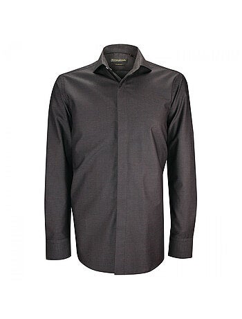 Chemise homme mode gorge cachée à motifs coupe cintrée ANDREA Emporio balzani Gris , 38