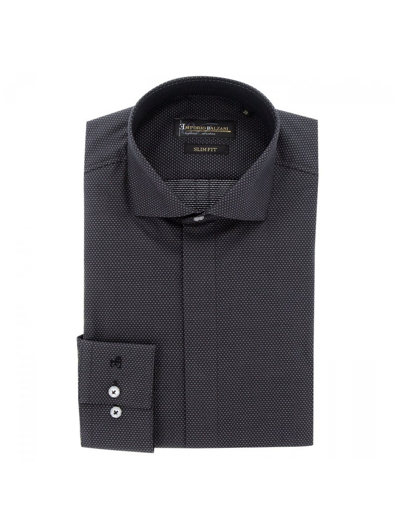 Chemise mode gorge cachée à motifs ANDREA Noir - Kiabi