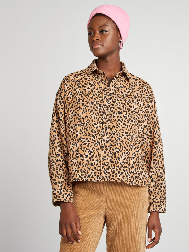 Chemise motif léopard Marron - Kiabi