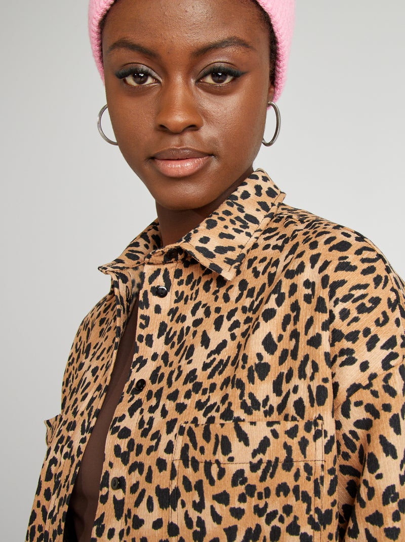 Chemise motif léopard Marron - Kiabi