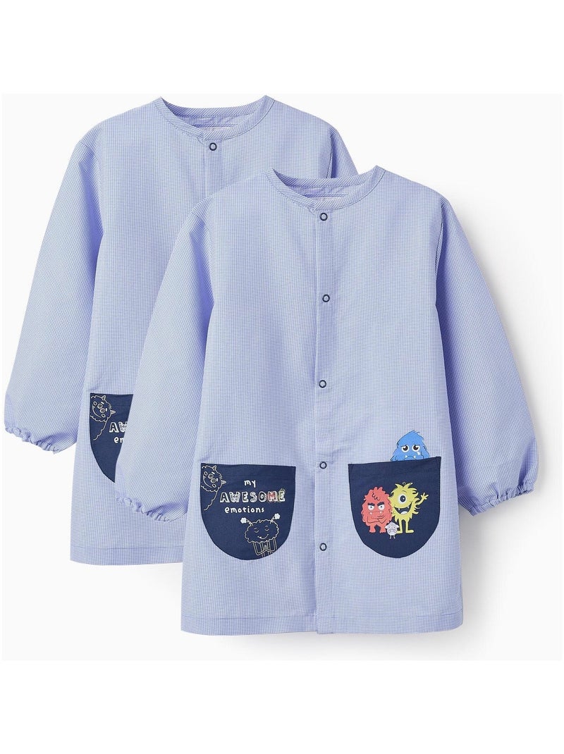 Chemise Motif Vichy, imprimé monstre NEW YORK Bleu clair - Kiabi