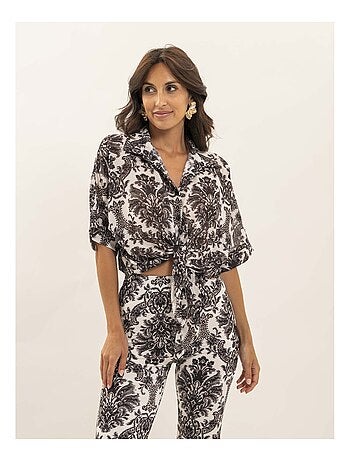 Chemise motifs nouée OXALIE
