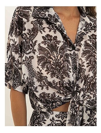 Chemise motifs nouée OXALIE