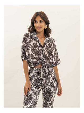 Chemise motifs nouée OXALIE