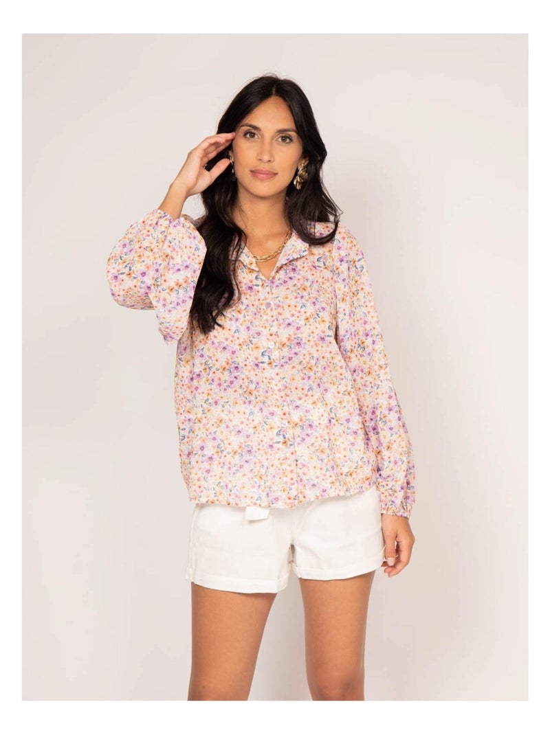 Chemise motifs ODREY Violet clair - Kiabi