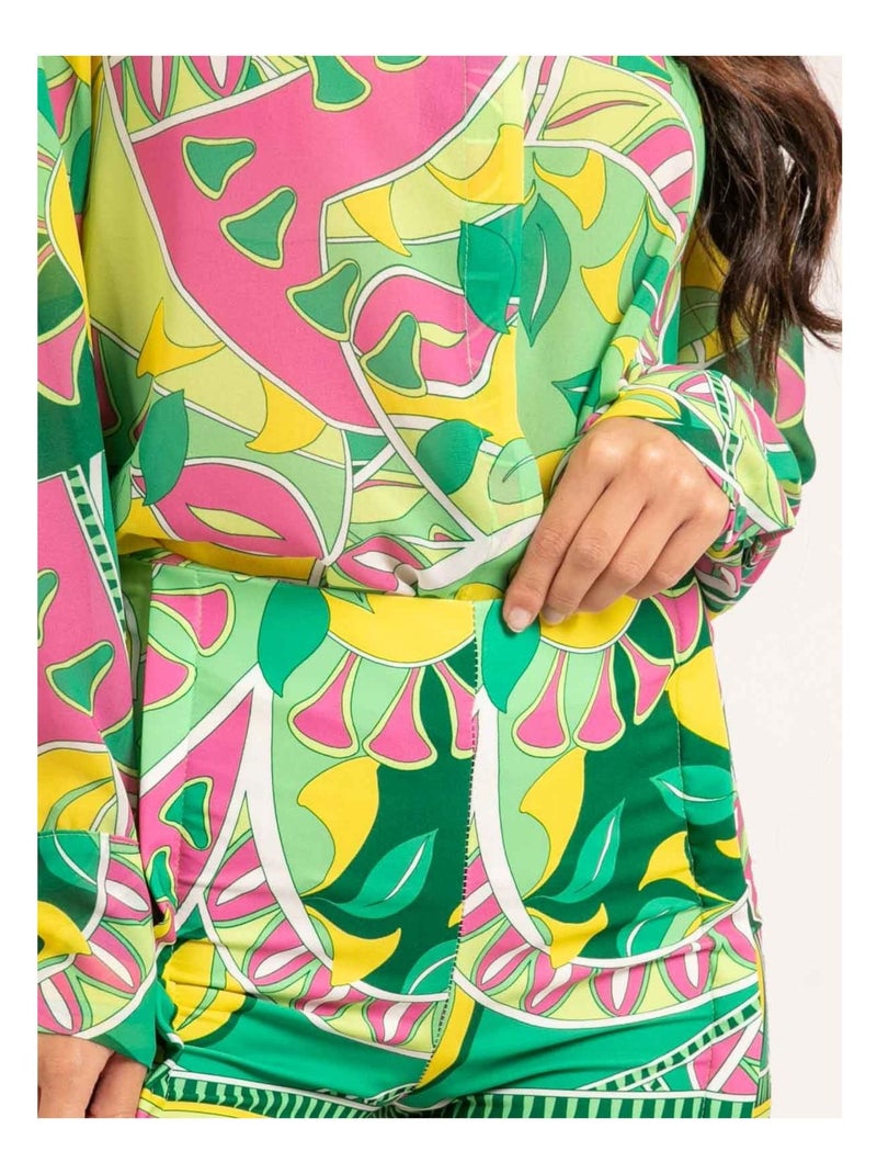 Chemise motifs OMBELLE Vert - Kiabi