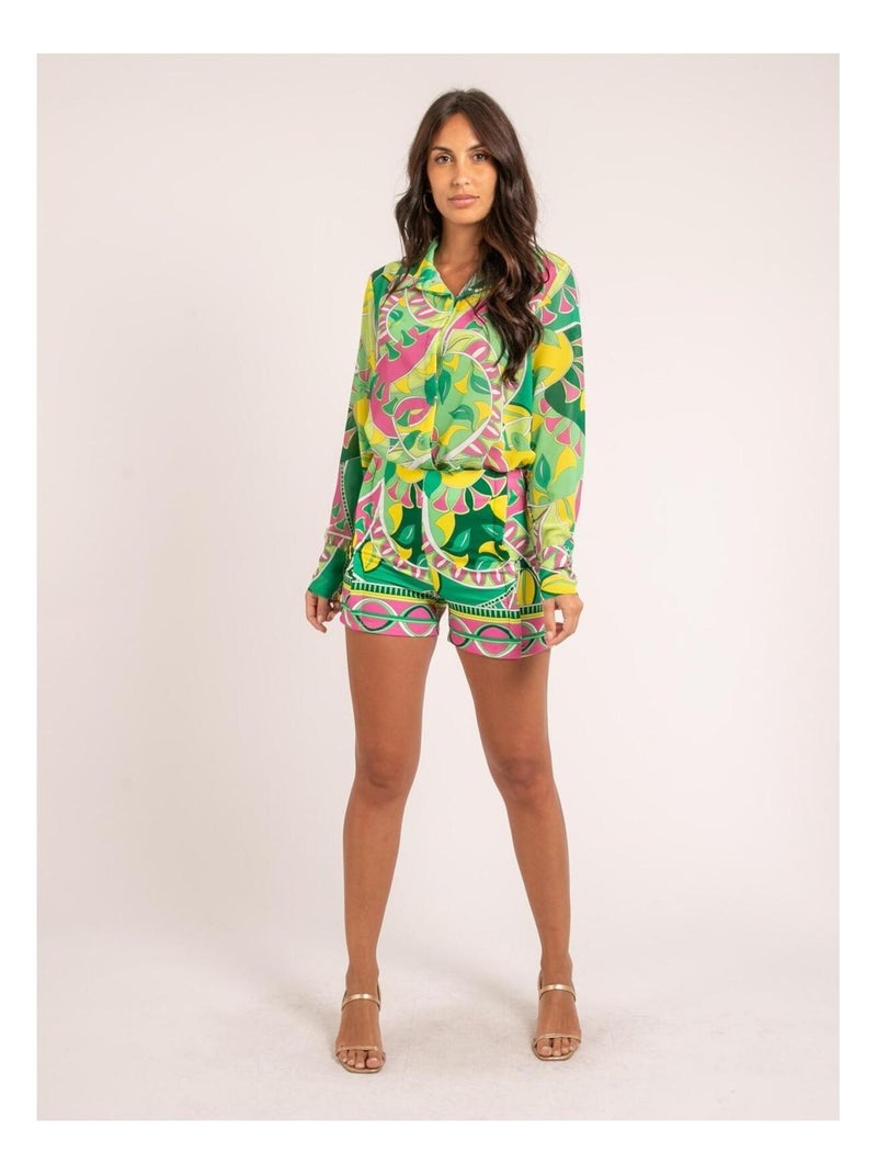 Chemise motifs OMBELLE Vert - Kiabi