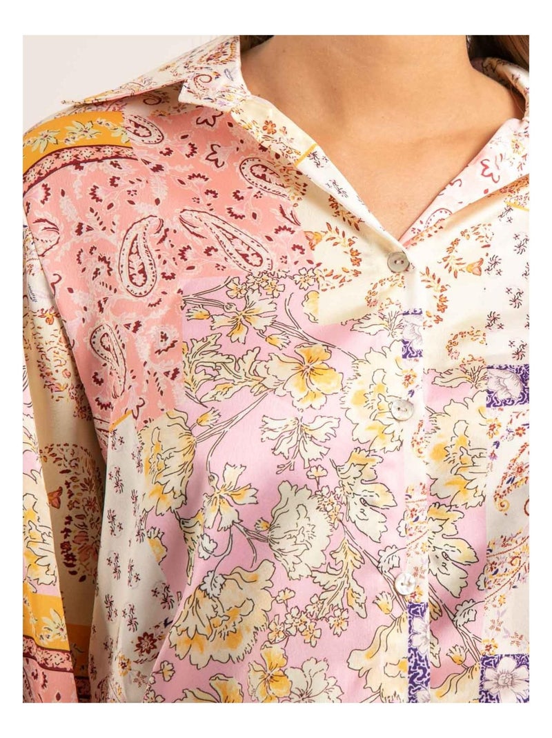 Chemise motifs OPORTO Rose - Kiabi