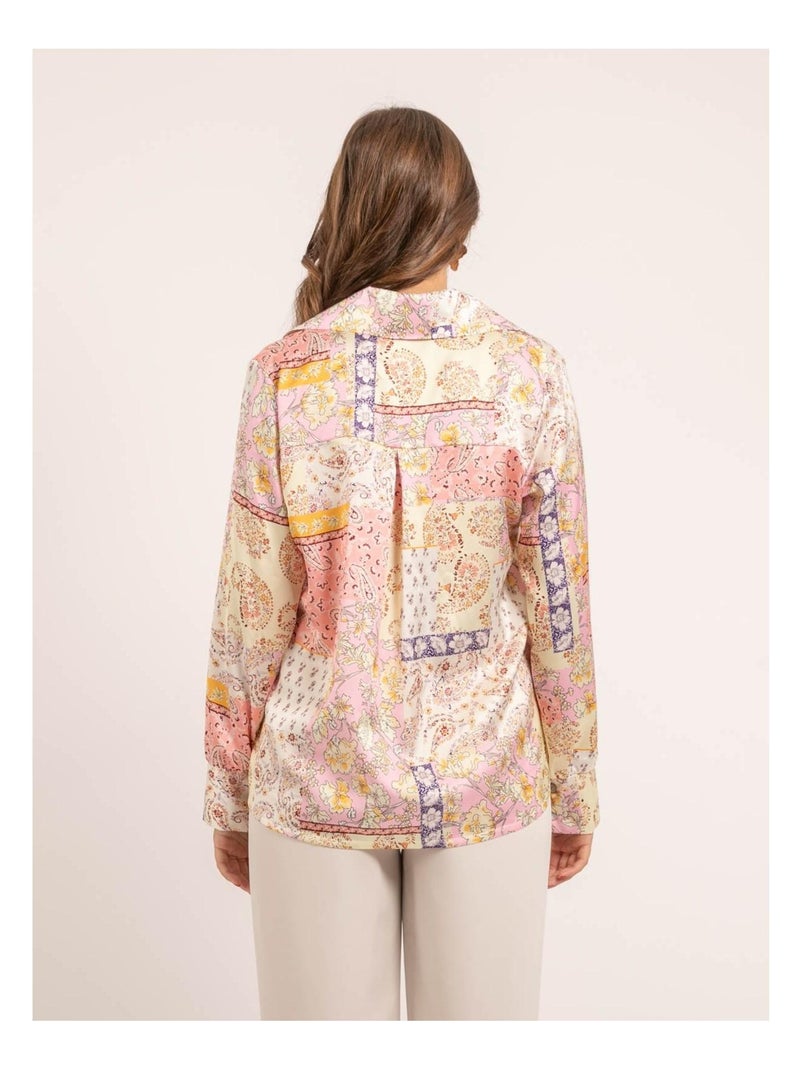 Chemise motifs OPORTO Rose - Kiabi