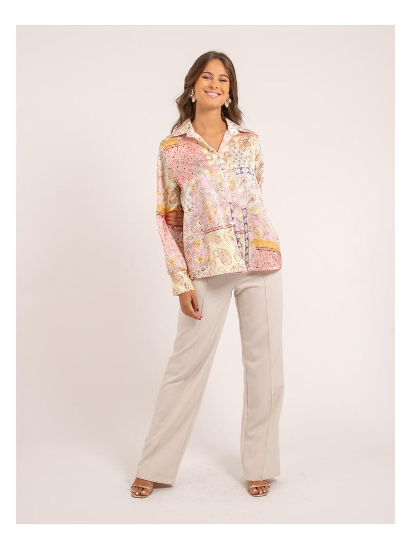 Chemise motifs OPORTO Rose - Kiabi