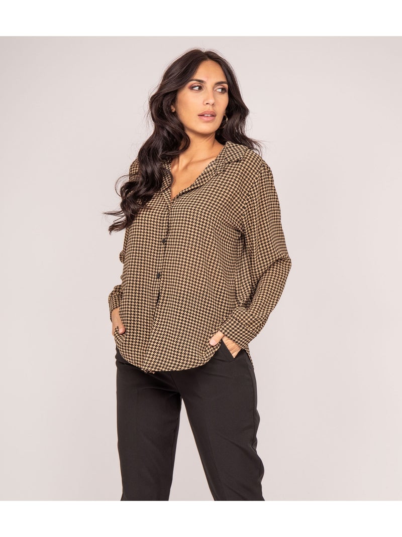 Chemise motifs ORIS Beige - Kiabi