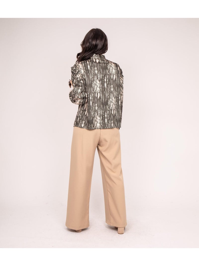 Chemise motifs satin OBONE Kaki - Kiabi