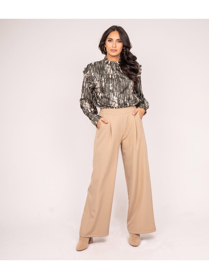Chemise motifs satin OBONE Kaki - Kiabi