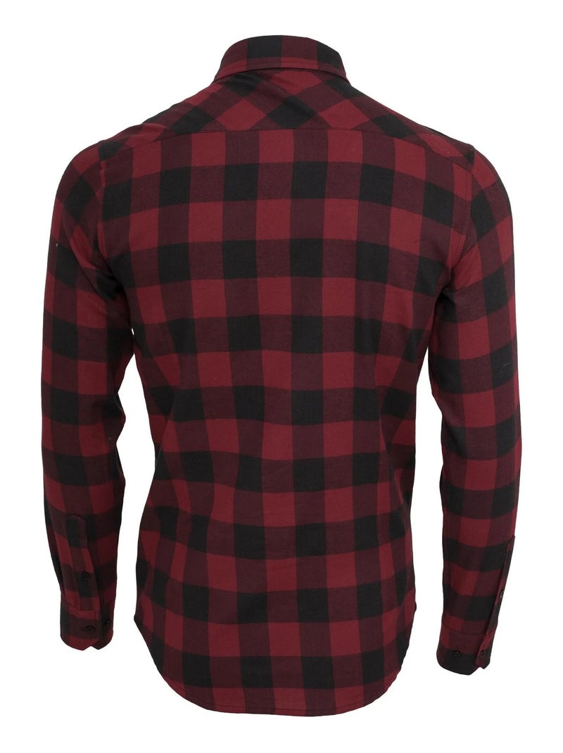 Chemise motif/style à carreaux - urban classics Noir Bordeaux - Kiabi