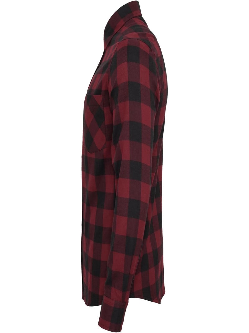 Chemise motif/style à carreaux - urban classics Noir Bordeaux - Kiabi