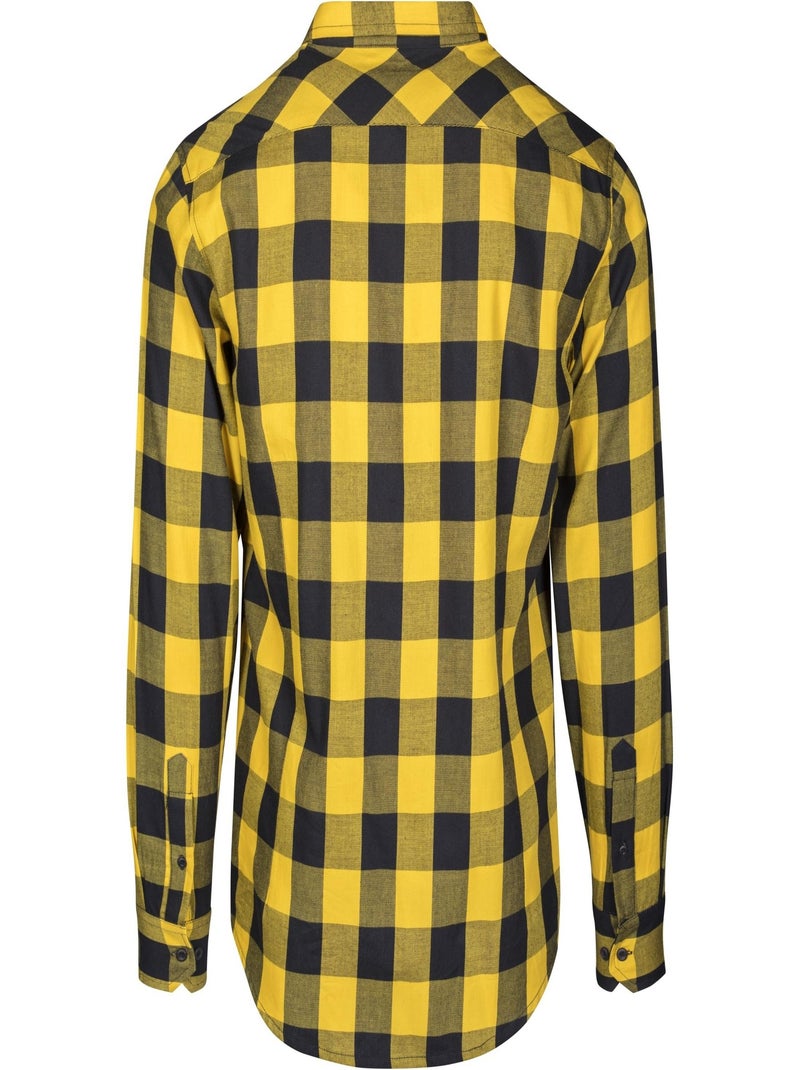 Chemise motif/style à carreaux - urban classics Noir Jaune - Kiabi