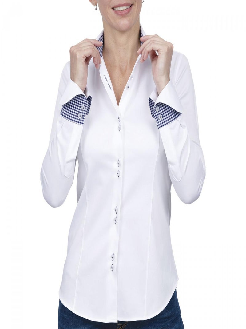 Chemise napolitaine CARLYN Blanc - Kiabi