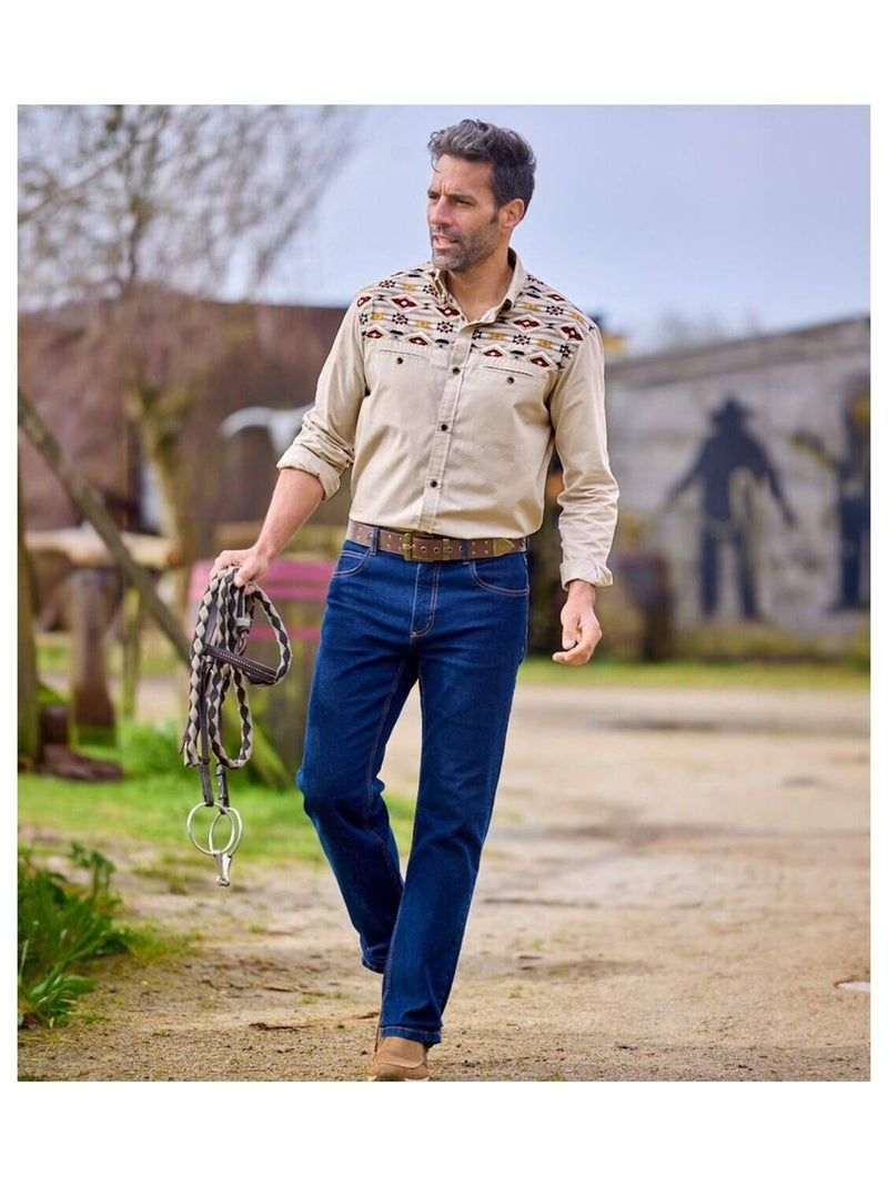 Chemise Navajo Land   - ATLAS FOR MEN Beige - Kiabi