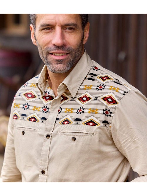 Chemise Navajo Land   - ATLAS FOR MEN - Kiabi
